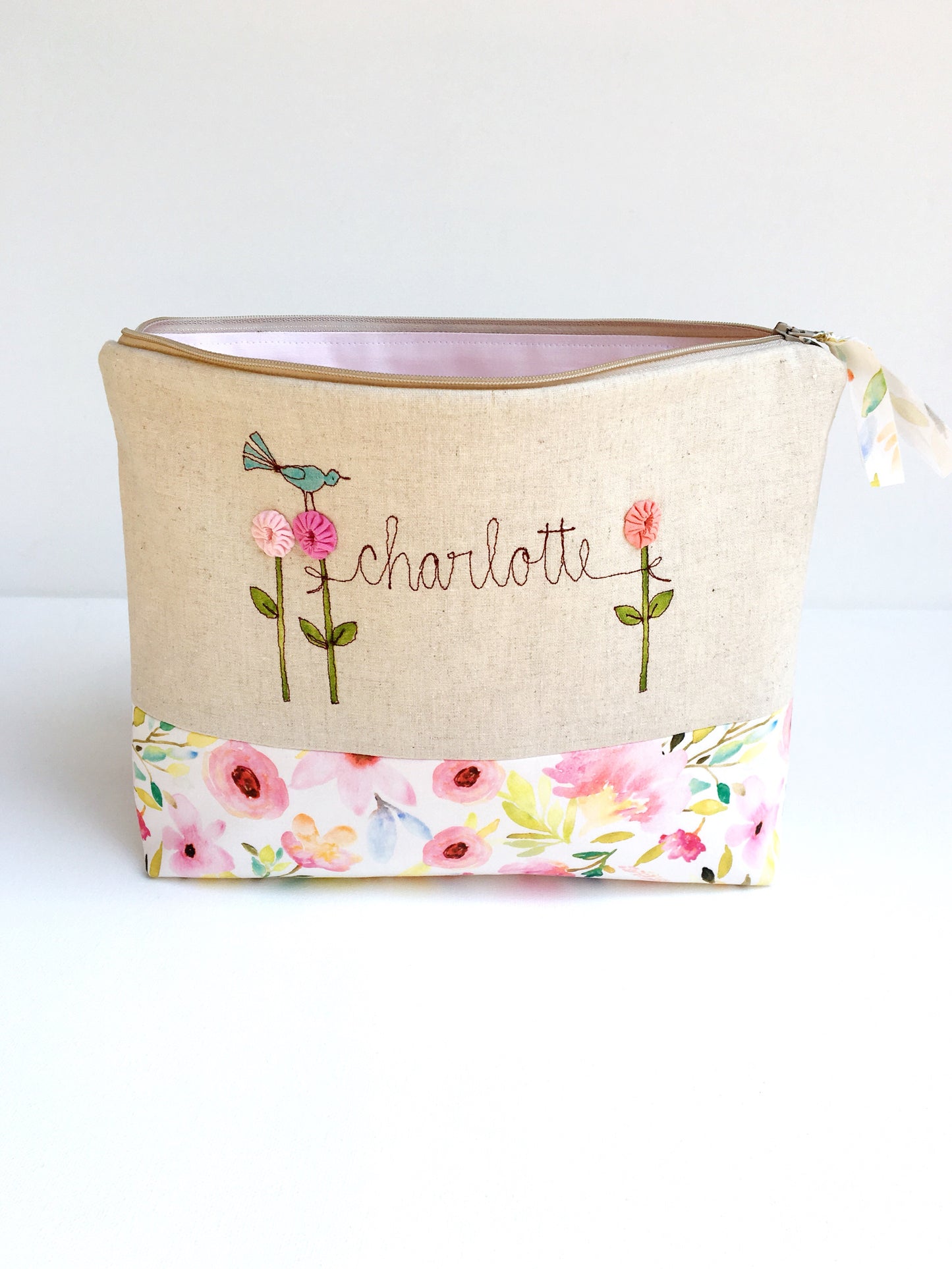 Large Personalized Cosmetic Bag