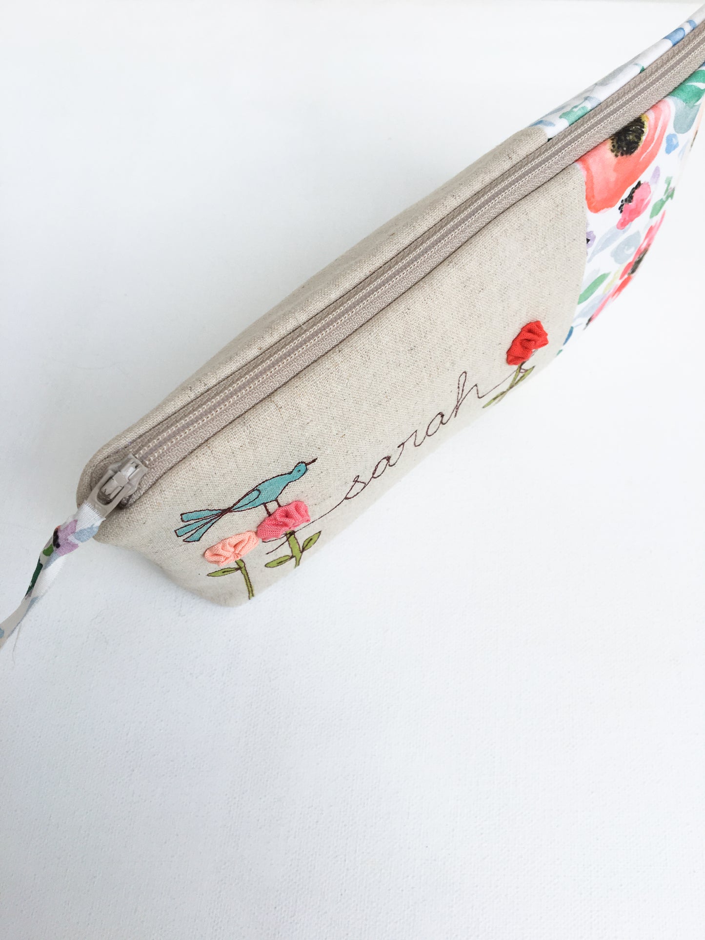 Floral Personalized Cosmetic Bag