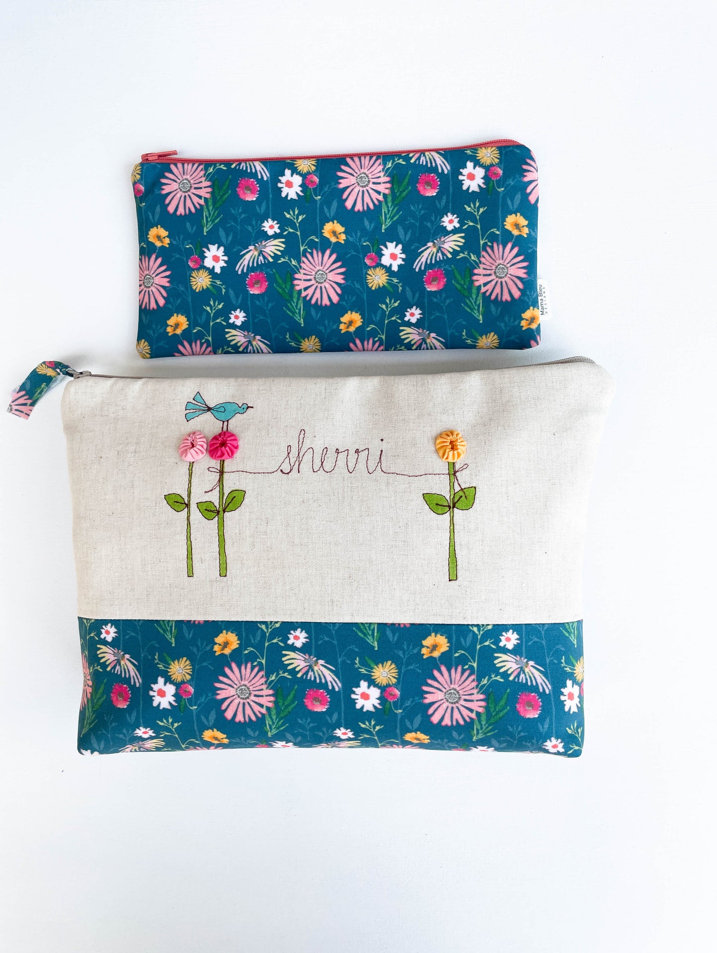 Personalized Floral Project Bag